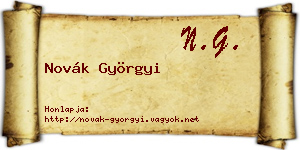 Novák Györgyi névjegykártya